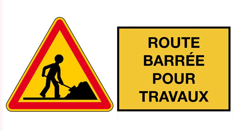 Route barré pour travaux